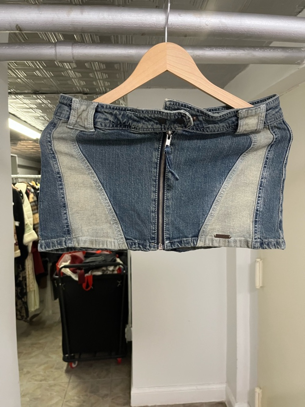 Urban Outfitters Denim Mini Skirt with Front Zip